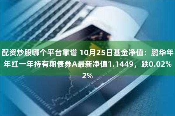 配资炒股哪个平台靠谱 10月25日基金净值：鹏华年年红一年持有期债券A最新净值1.1449，跌0.02%