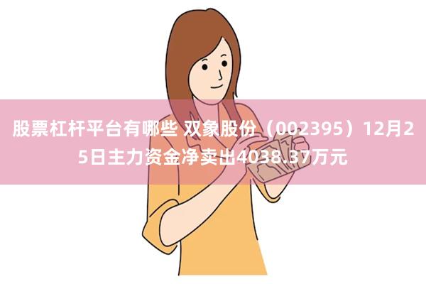 股票杠杆平台有哪些 双象股份（002395）12月25日主力资金净卖出4038.37万元